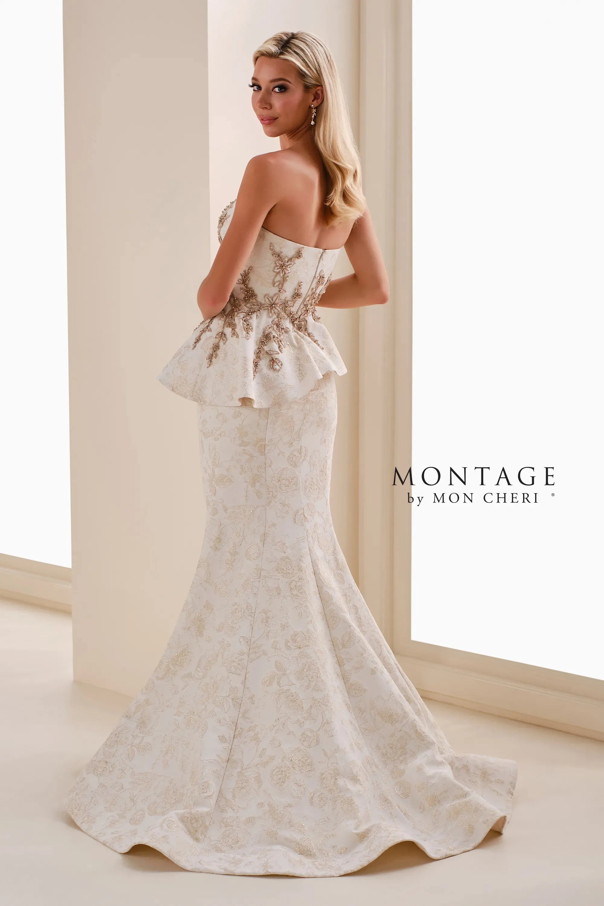 Formal Dresses Long Beaded Formal Mermaid Dress Ivory/Gold
