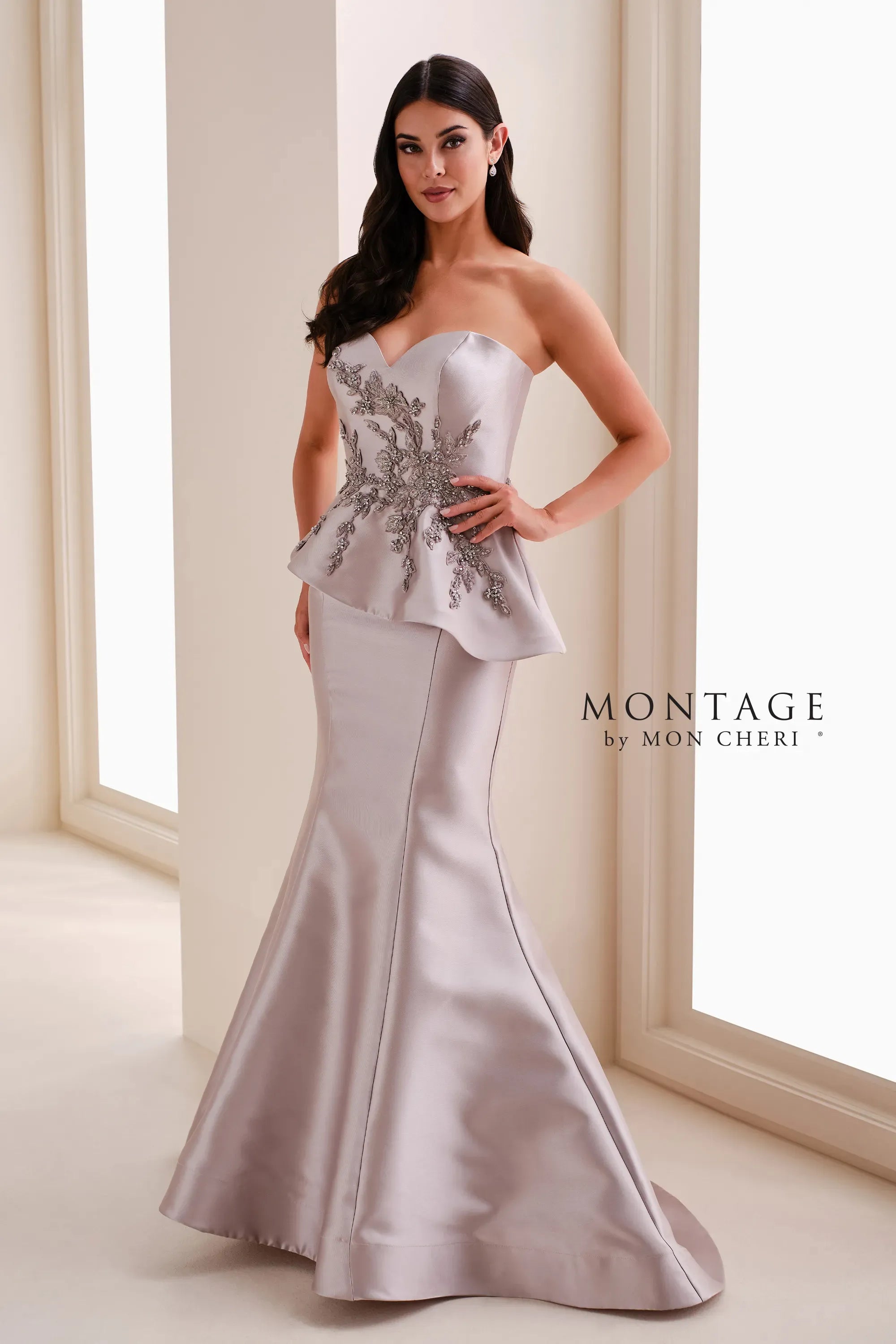 Formal Dresses Long Lace Applique Mermaid Formal Dress Taupe