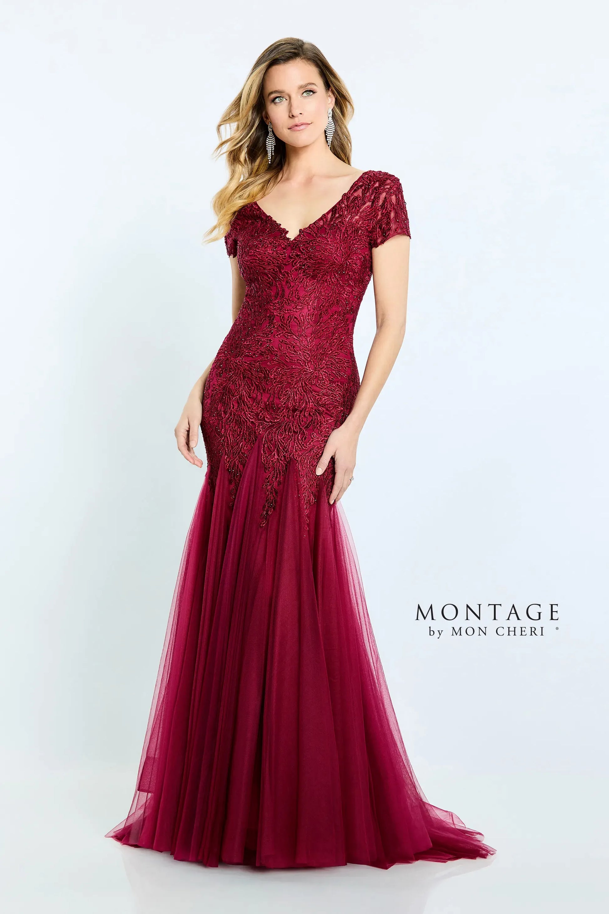 Montage M501 Long Evening Gown Beaded Formal Dress