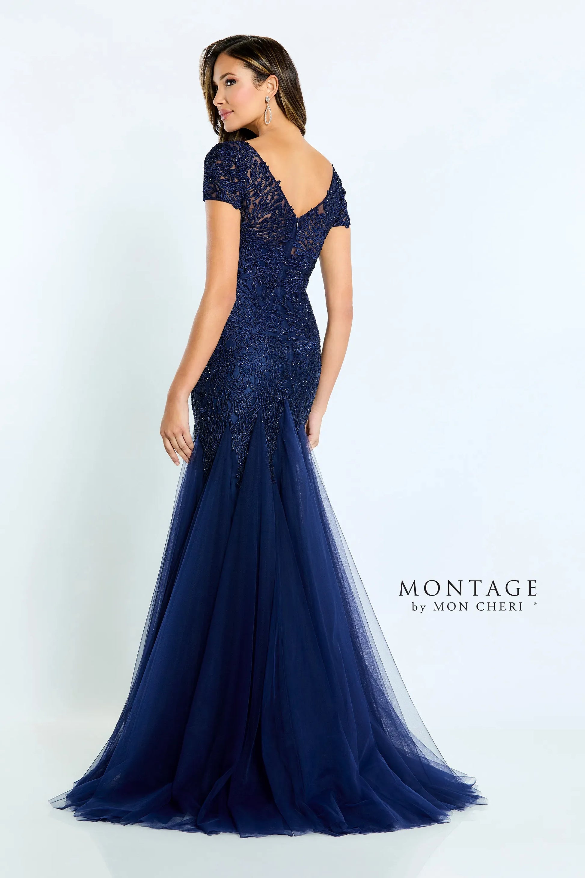 Montage M501 Long Evening Gown Beaded Formal Dress