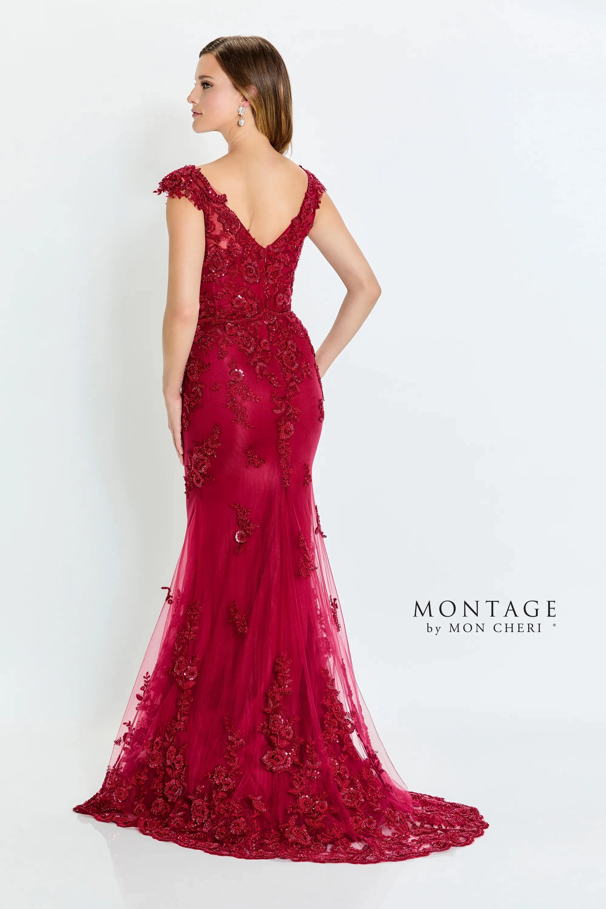 Formal Dresses Formal Beaded Long Floral Evening Dress Bordeaux