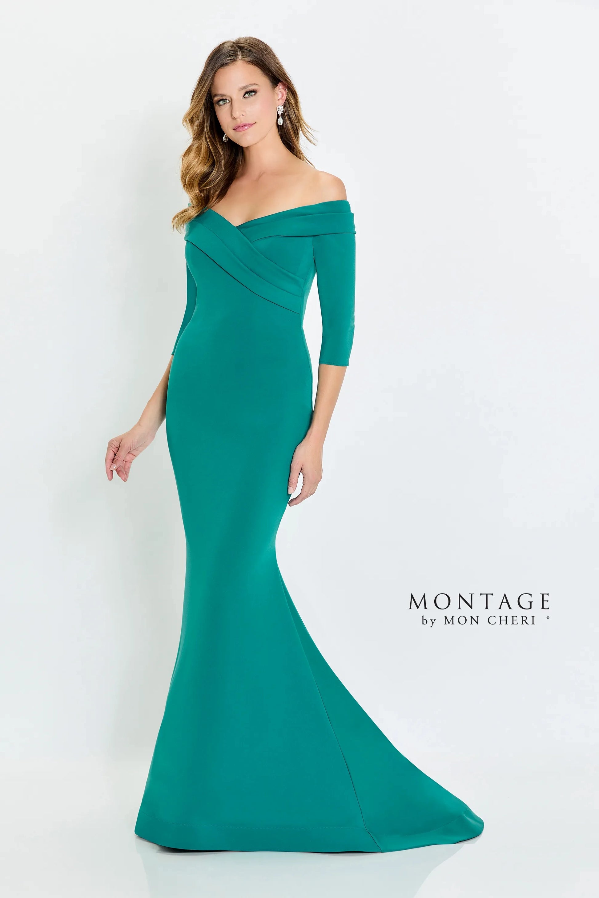 Montage M540 Long Mermaid Fit Formal Pleated Evening Dress