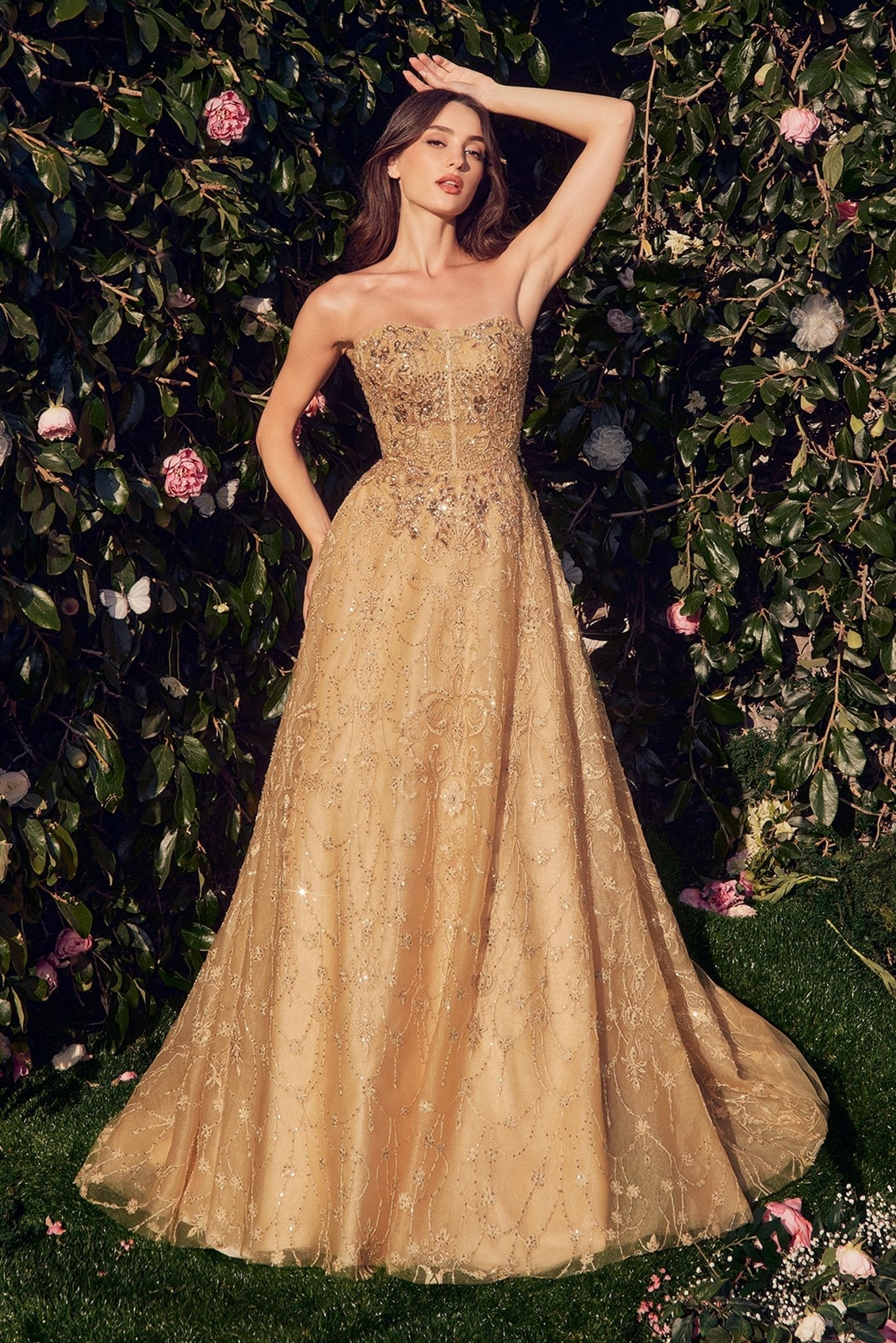 Andrea & Leo MA104 Long A Line Removable Jacket Formal Prom Dress The Dress Outlet Andrea & Leo MA104 Long A Line Removable Jacket Formal Prom Dress The Dress Outlet
