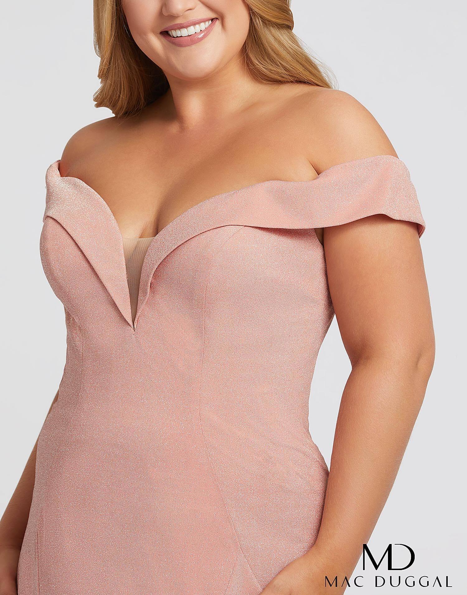 Mac Duggal 48977 Fabulouss Off Shoulder Plus Size Prom Dress