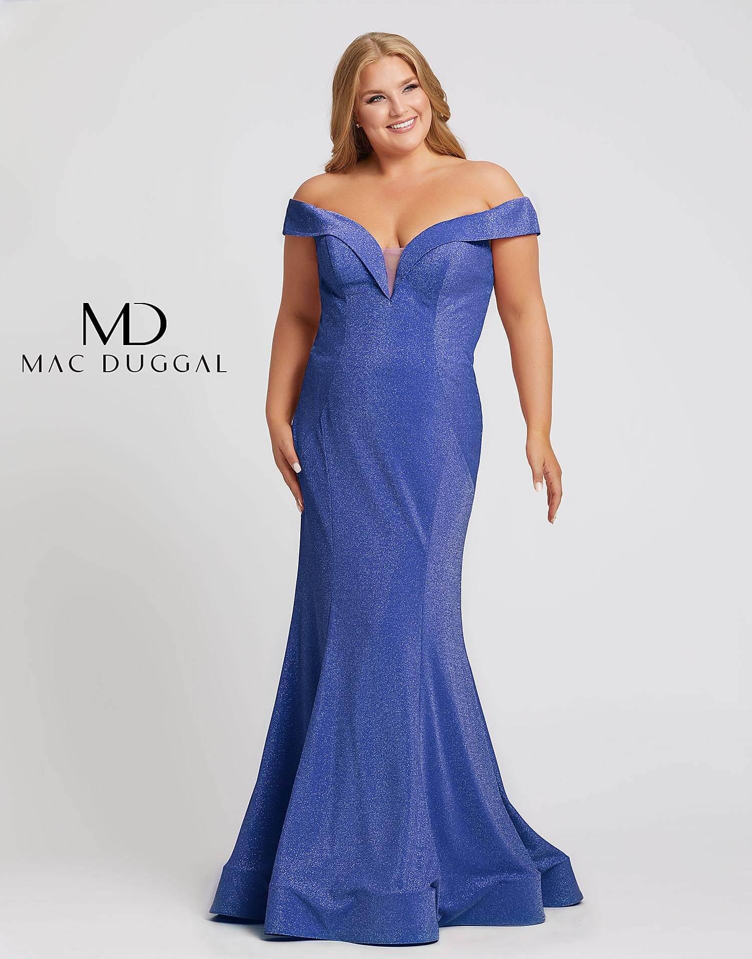 Mac Duggal 48977 Fabulouss Off Shoulder Plus Size Prom Dress