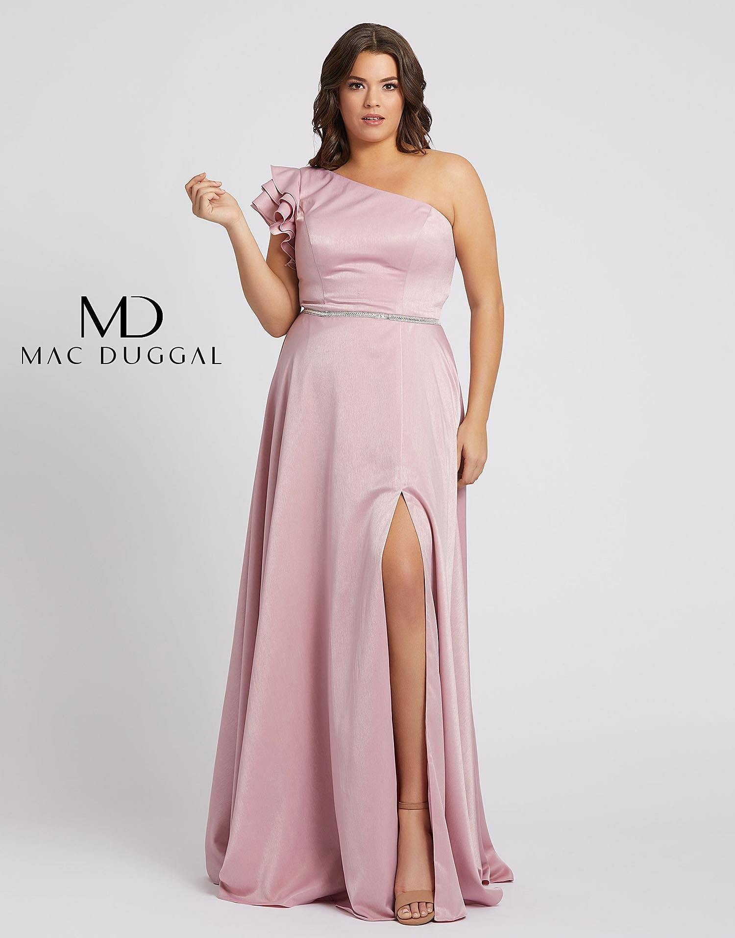 Orchid Mac Duggal 48979 Fabulouss Long Plus Size One Shoulder Prom Dress for 185.99 The Dress Outlet