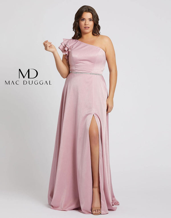Fabulouss Long Plus Size One Shoulder Prom Dress One Shoulder Detail Mac Duggal 48979