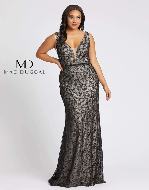 Fabulouss Plus Size Long Prom Dress Plus Size Mac Duggal 48995