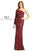 Mac Duggal Prom Long Formal One Shoulder Evening Dress Burgundy