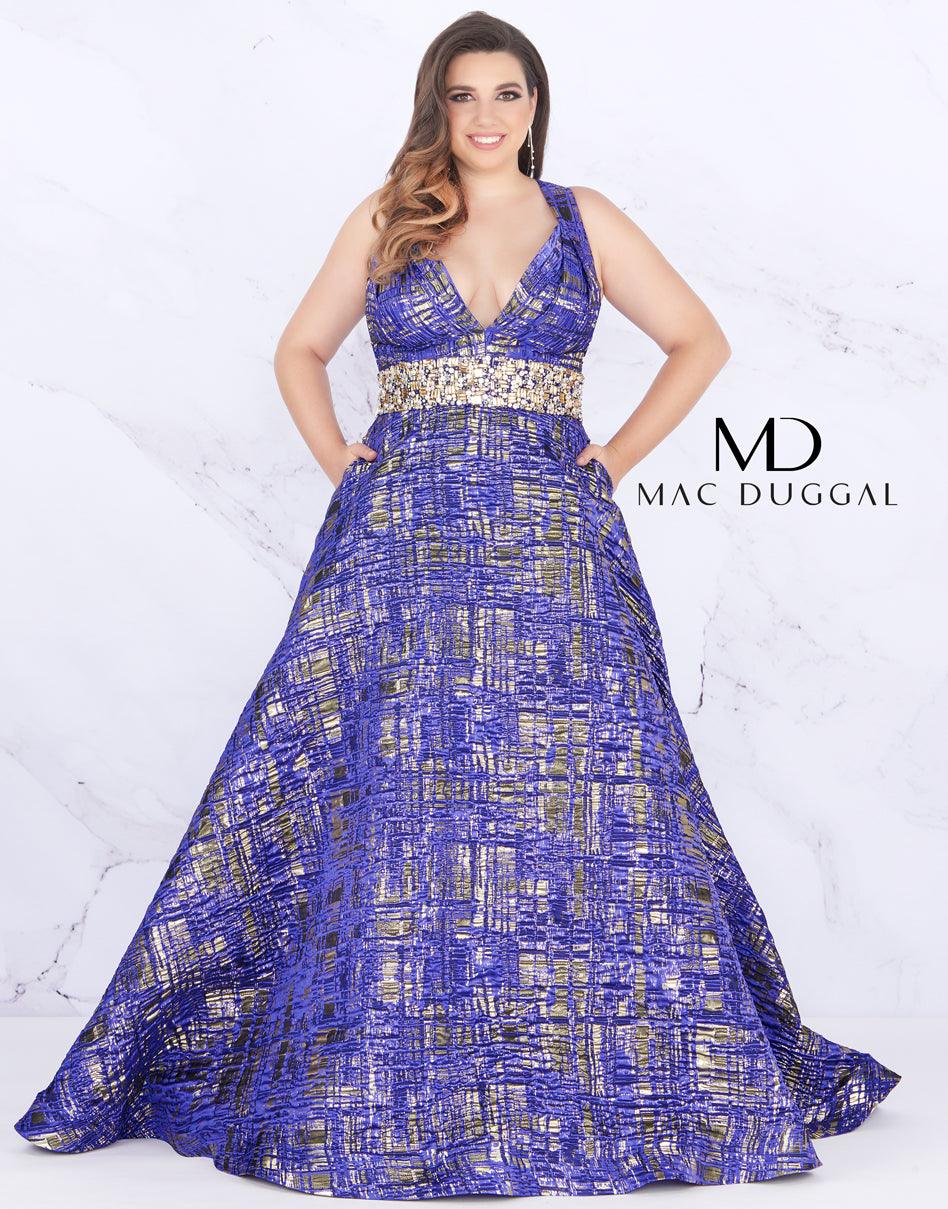 Royal Gold Mac Duggal 66793 Prom Long Dress Plus Size for 309.99 The