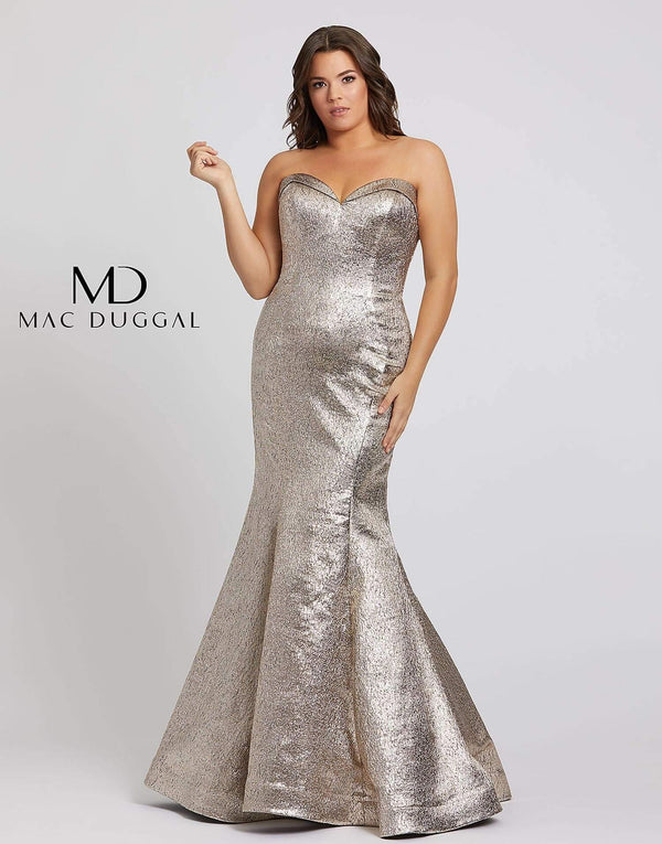 Fabulouss Strapless Plus Size Long Prom Strapless Detail Mac Duggal 67230