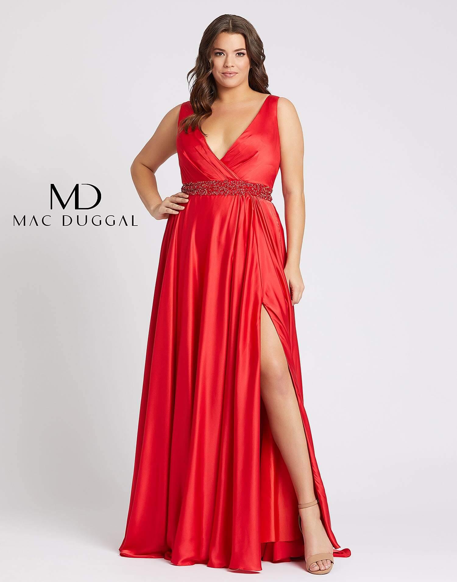 Red Mac Duggal 67244 Fabulouss Long Plus Size Prom Dresses - Prom ...