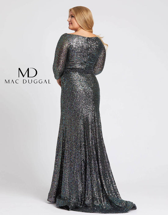 Multi Mac Duggal 67246 Fabulouss Long Sleeve Plus Size Dress for $383. ...