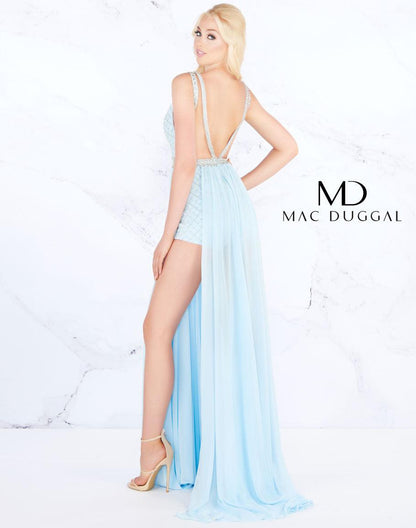 Mac Duggal Dual Split Long Prom Dress Evening Gown - The Dress Outlet Mac Duggal