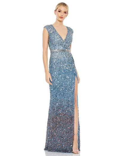 Blue Ombre 12 Mac Duggal 5489 Long Formal Evening Gown Sale