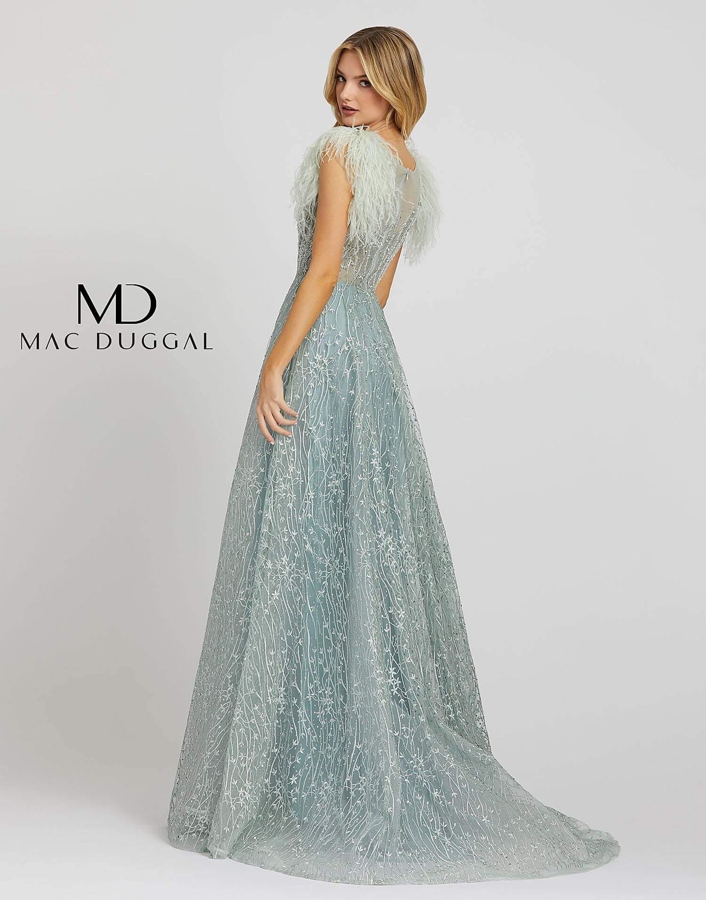 Mac Duggal Long Formal Cap Sleeve Evening Prom Dress - The Dress Outlet Mac Duggal