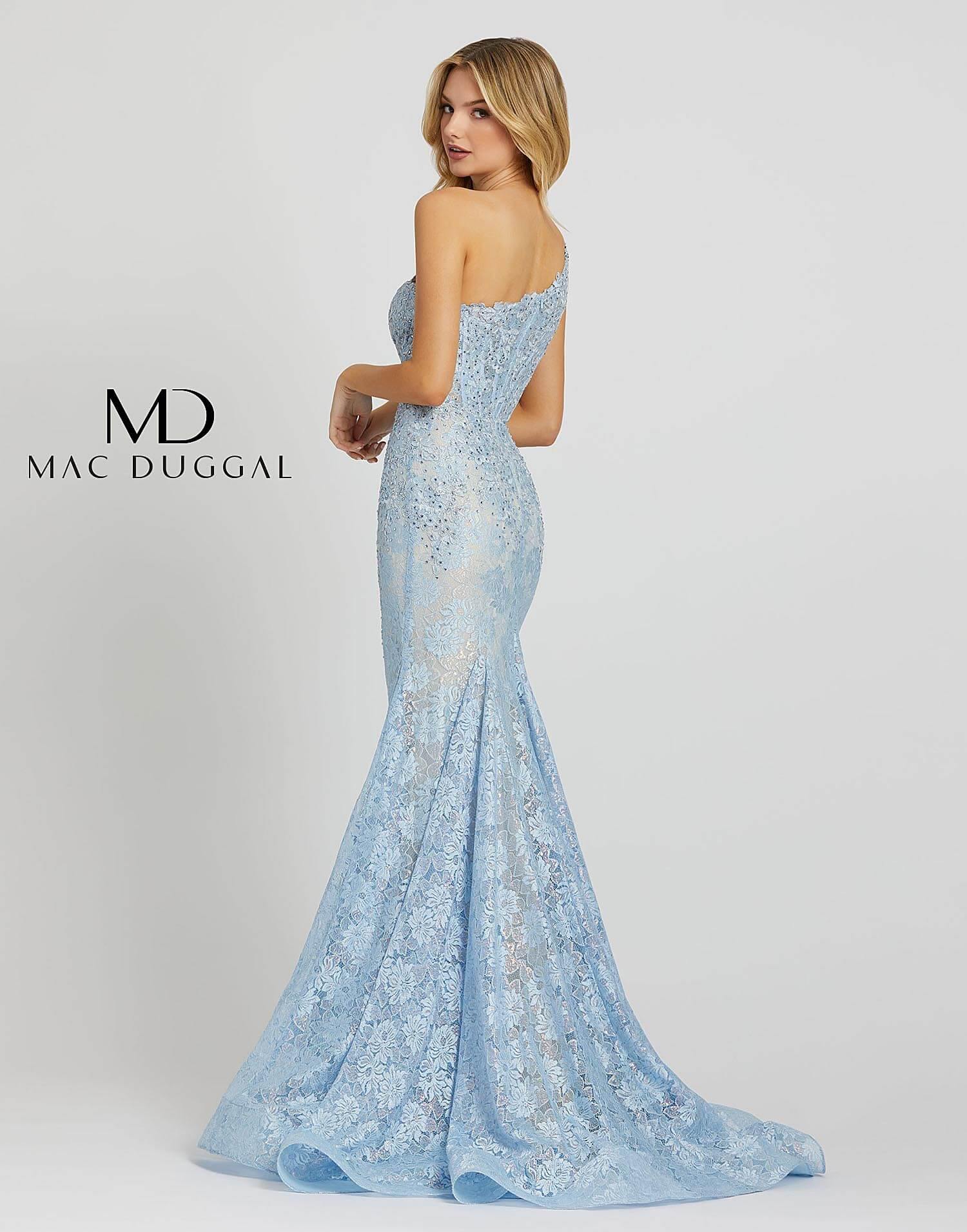 Mac Duggal Long Formal One Shoulder Homecoming Prom Gown