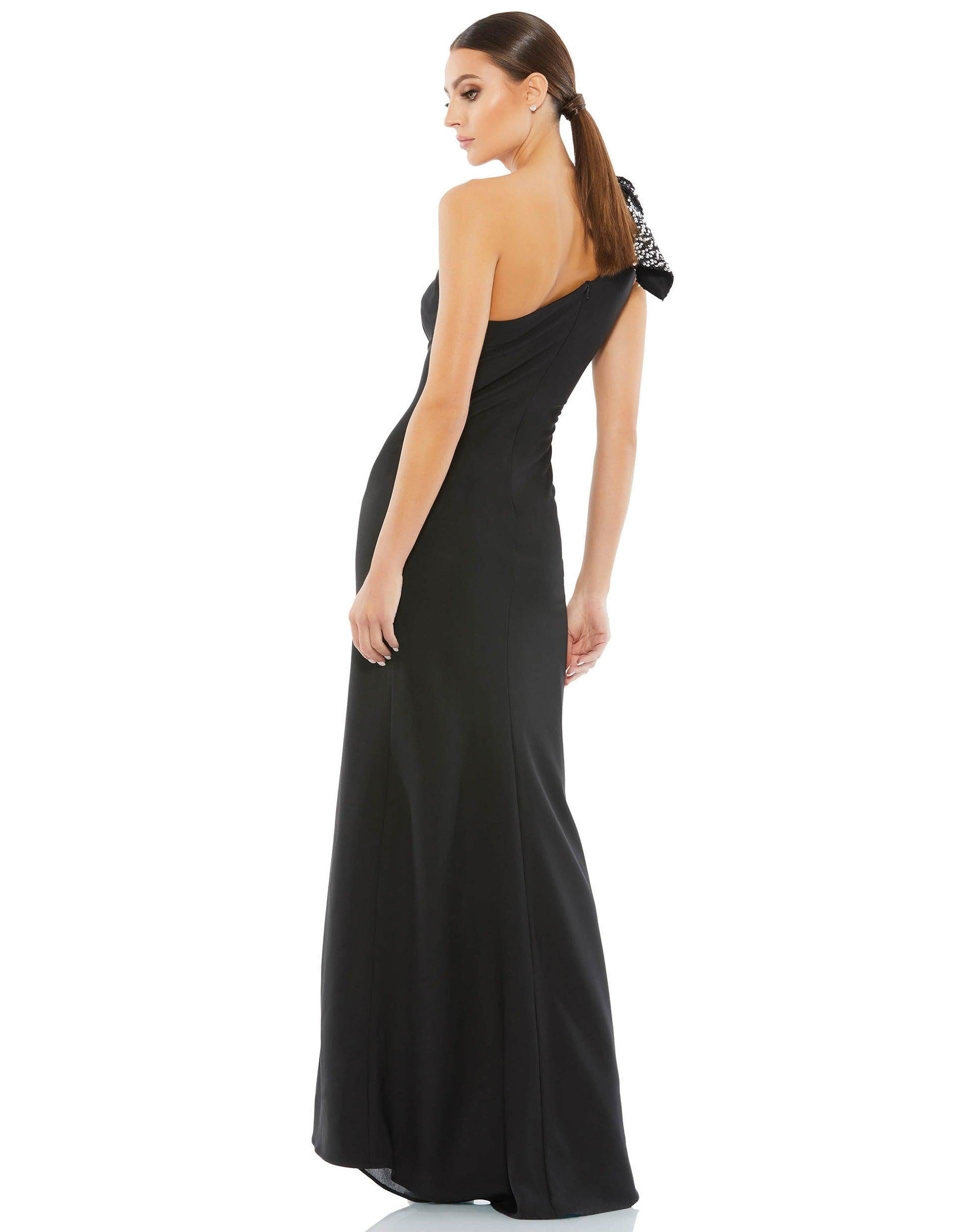 Black 10 Mac Duggal 55707 Long One Shoulder Formal Prom Gown Sale
