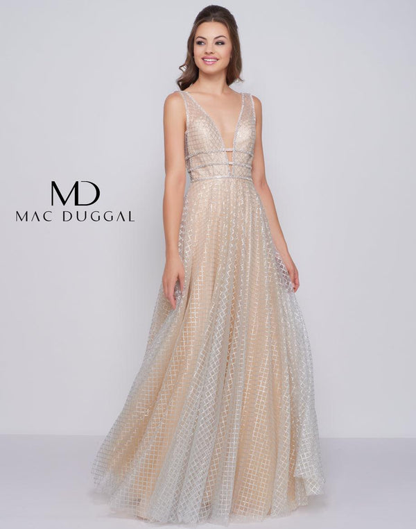 Long Plunging V-Neckline Prom Dress Evening Gown Plunging V-Neckline Mac Duggal