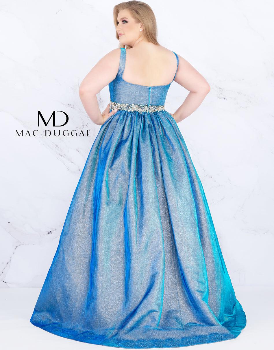 Gold Mac Duggal Plus Size Long Prom Dress