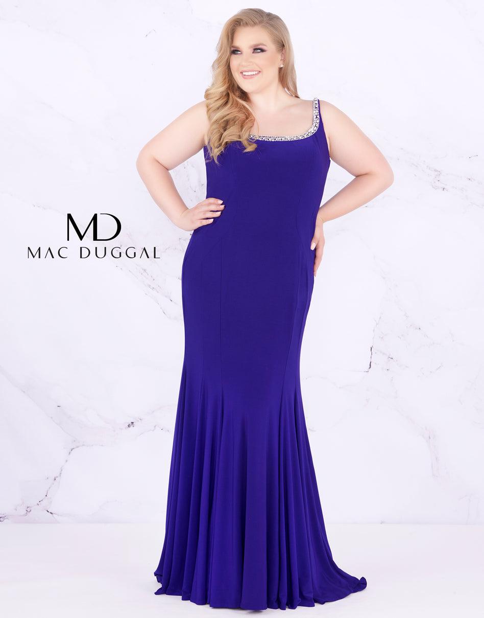 Royal Purple Mac Duggal Prom Long Plus Size Dress for 397.99 The