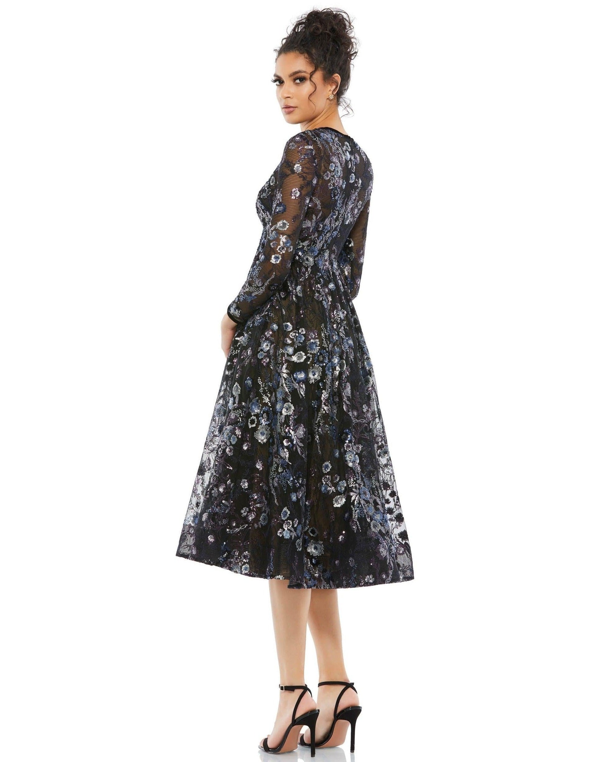 Black Multi 14 Mac Duggal 67851 Short Mother of the Bride Dress Sale