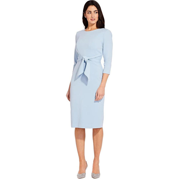 Adrianna Papell AP1D103175 Short Crepe Tie Waist Cocktail Dress