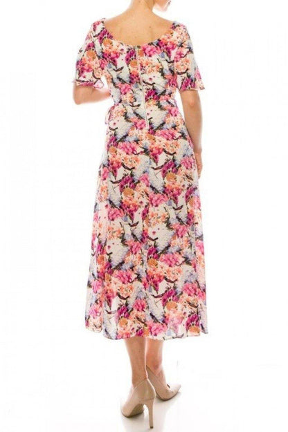 Maison Tara Floral Print Day Dress - The Dress Outlet
