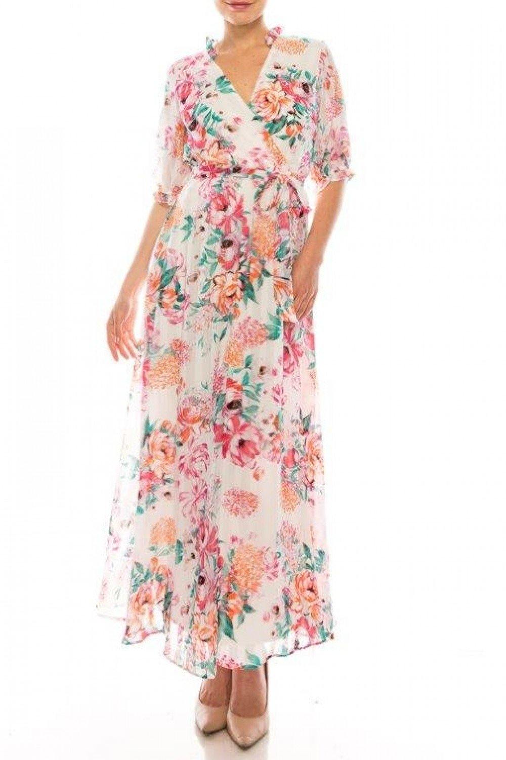 Maison Tara Floral Print Maxi Dress | The Dress Outlet Maison Tara Floral Print Maxi Dress | The Dress Outlet