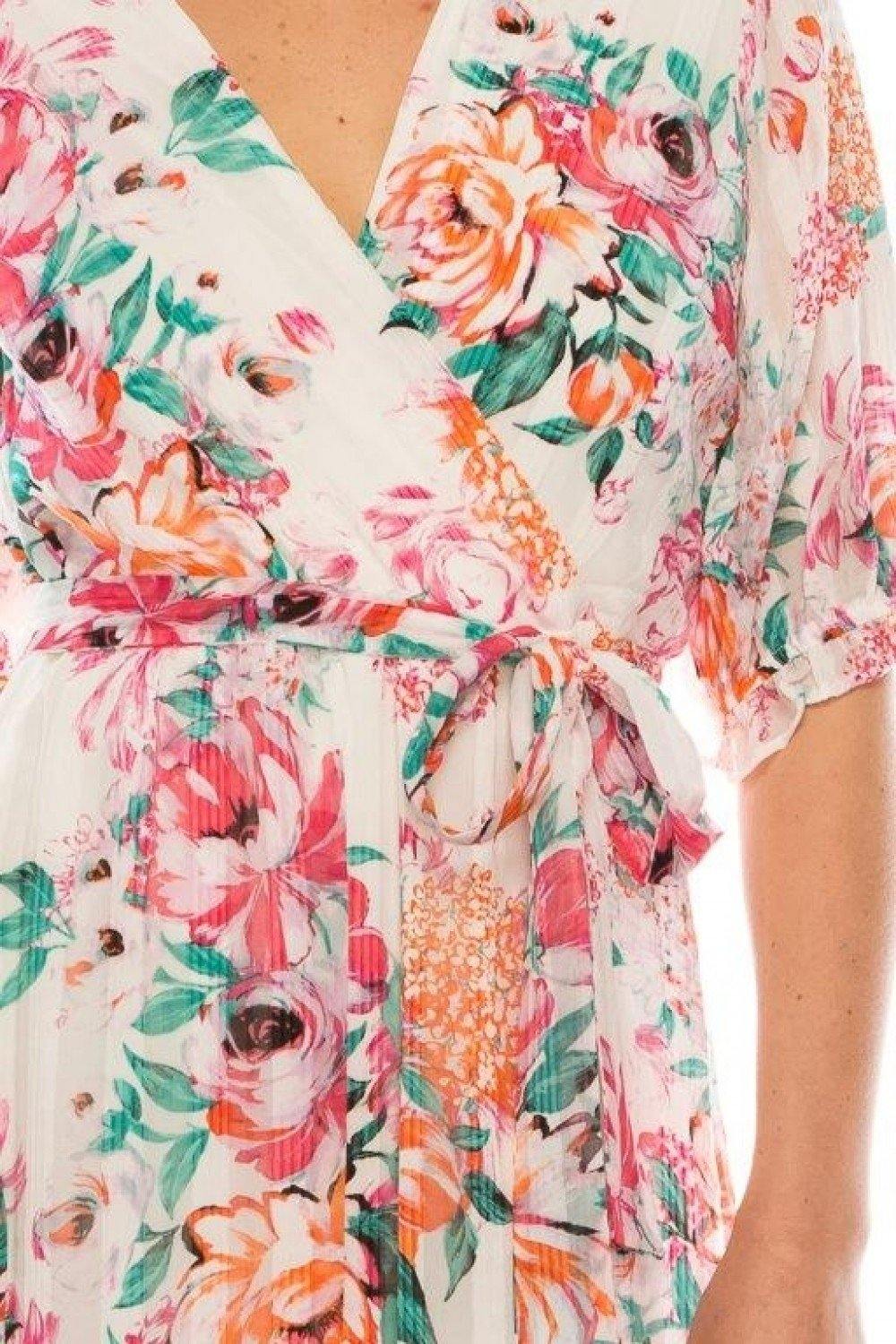 Maison Tara Floral Print Maxi Dress - The Dress Outlet