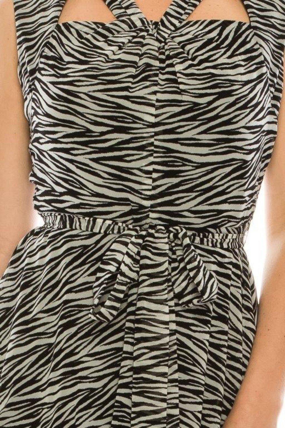 Maison Tara Zebra Print Day Dress - The Dress Outlet