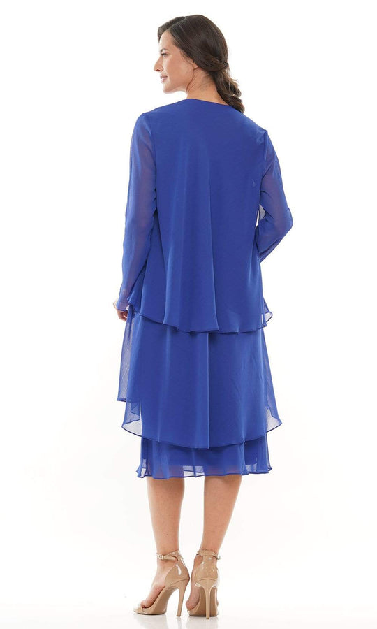 Marsoni Short Mother of the Bride Chiffon Dress 307 - The Dress Outlet Royal