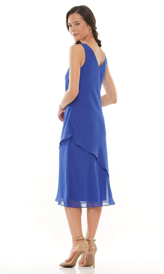 Marsoni Short Mother of the Bride Chiffon Dress 307 - The Dress Outlet Royal