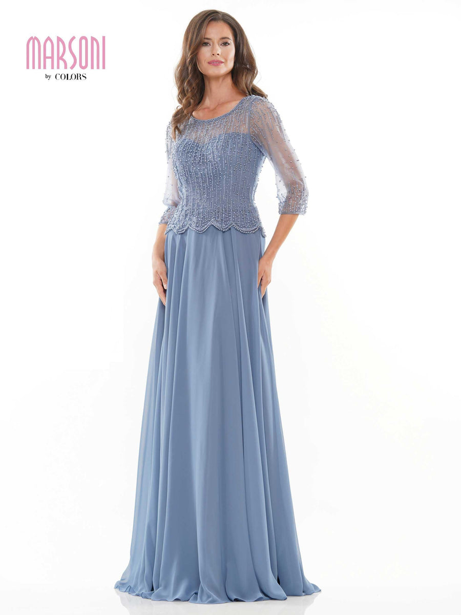 Slate Blue 28 Marsoni Long Formal Mother of the Bride Dress 312 Sale
