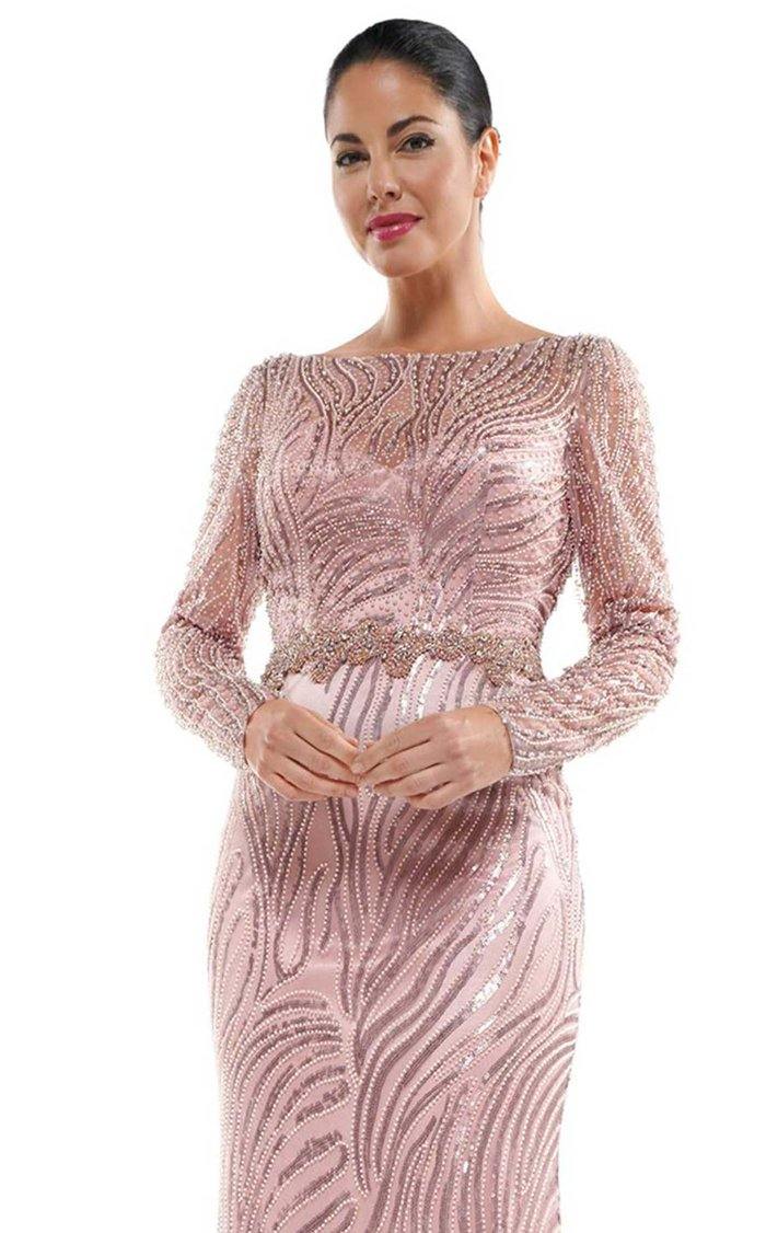 Marsoni Long Sleeve Fitted Prom Dress - The Dress Outlet