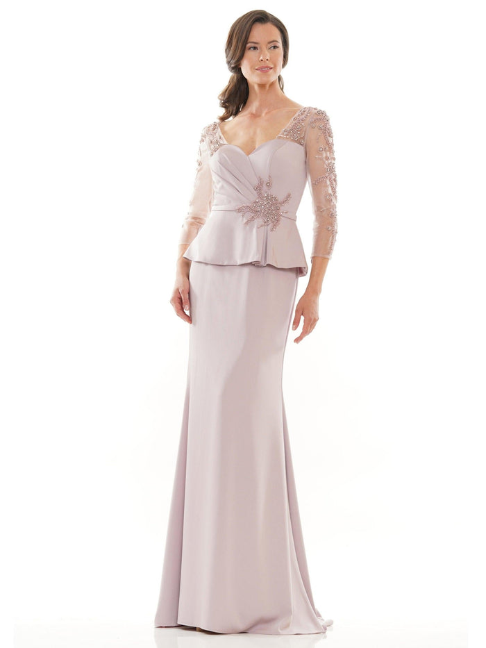 Marsoni Mother of the Bride Long Peplum Dress 1037 - The Dress Outlet