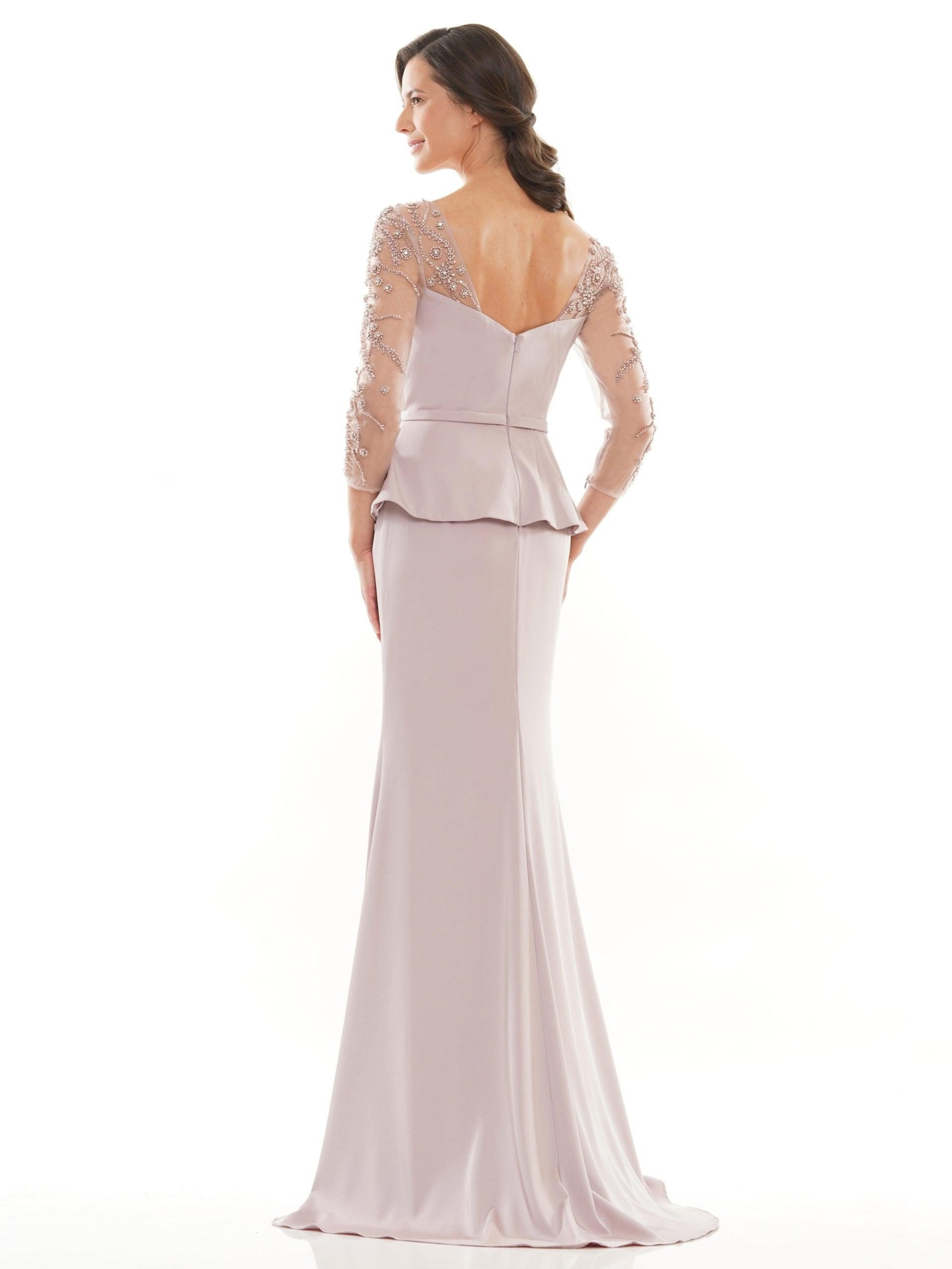 Marsoni Mother of the Bride Long Peplum Dress 1037 - The Dress Outlet