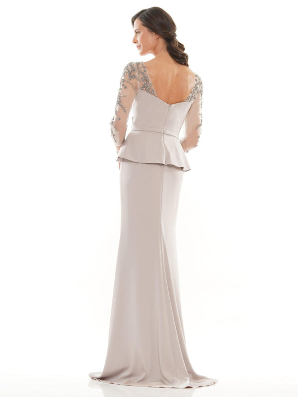 Mother of the Bride Long Peplum Dress by Marsoni 1037