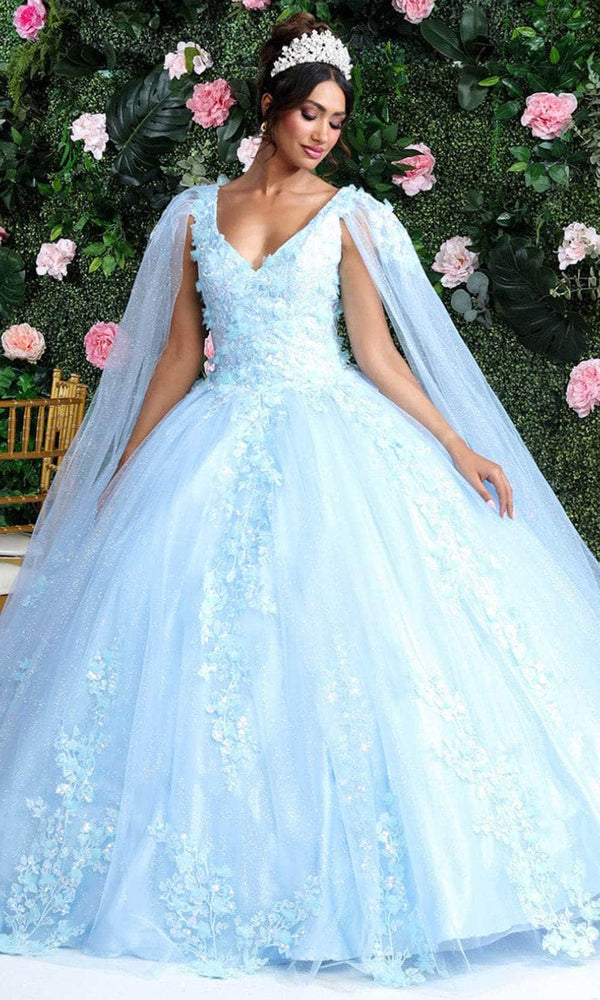 V-Neck Floor-Length Tulle Quinceañera Ball Gown May Queen LK193