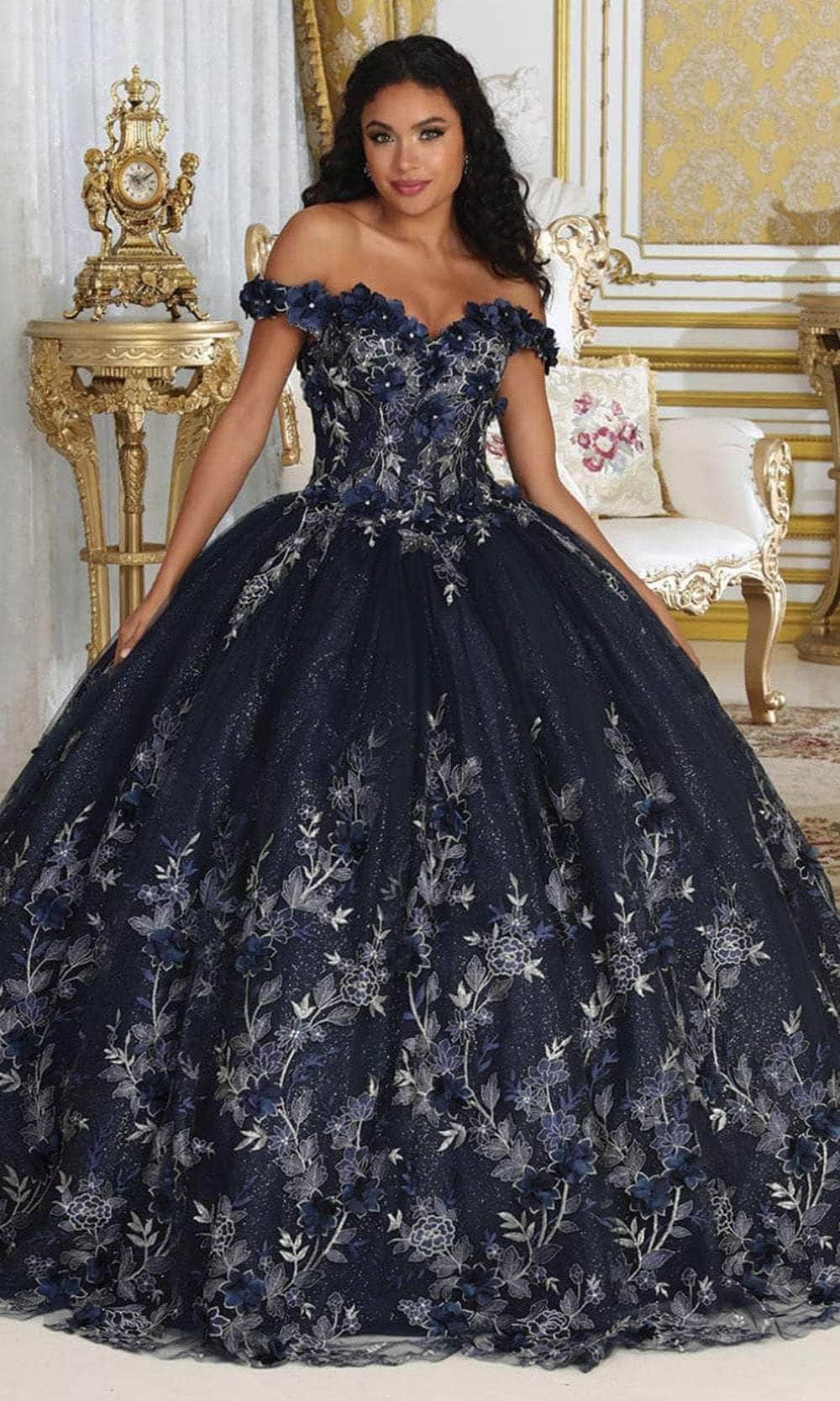 Off-the-Shoulder Floor-Length Tulle Quinceañera Ball Gown May Queen LK215