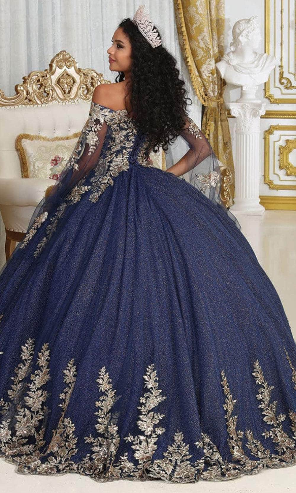 Off-the-Shoulder Floor-Length Tulle Quinceañera Ball Gown May Queen LK221