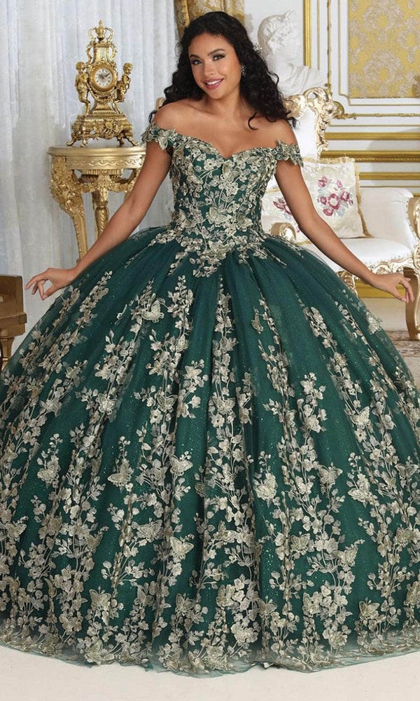 Off-the-Shoulder Floor-Length Tulle Quinceañera Ball Gown May Queen LK223