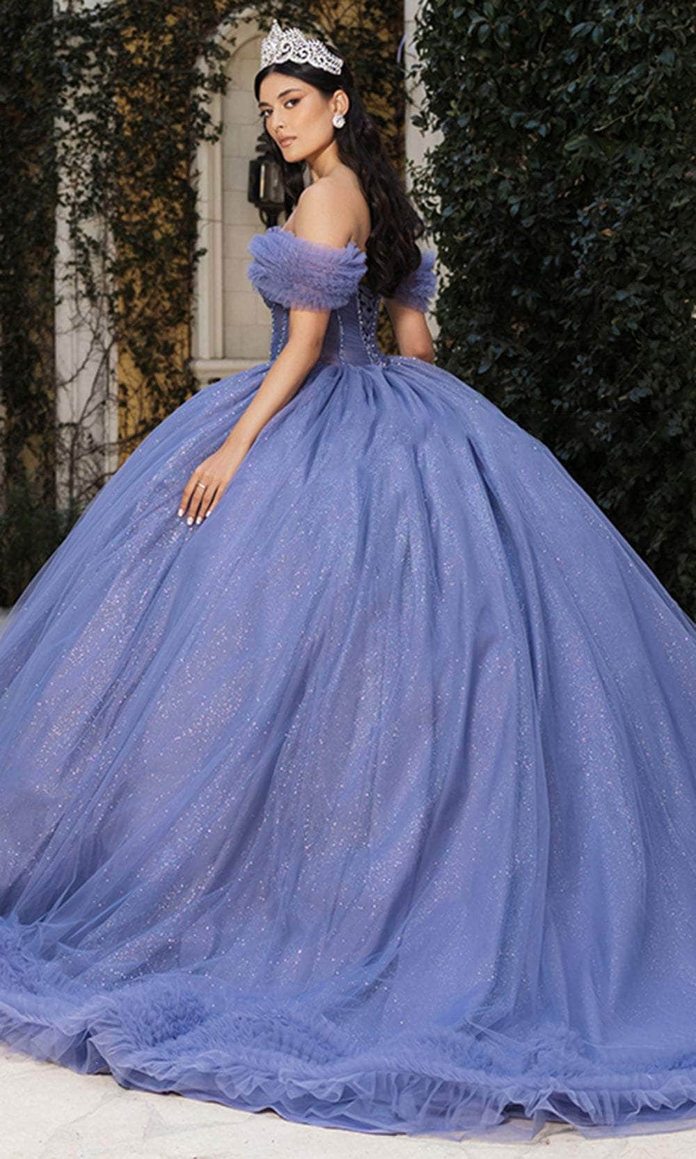 Off-the-Shoulder Floor-Length Tulle Quinceañera Ball Gown May Queen LK266