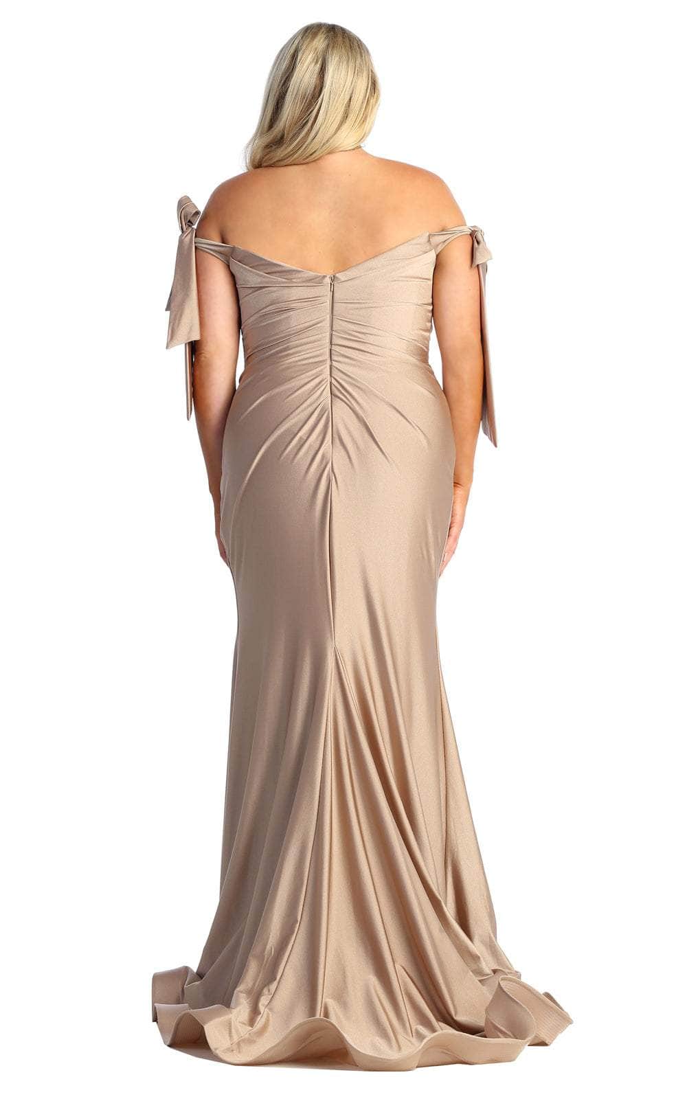 Off-the-Shoulder Floor-Length with Train Jersey Prom Sheath/Column May Queen 1858