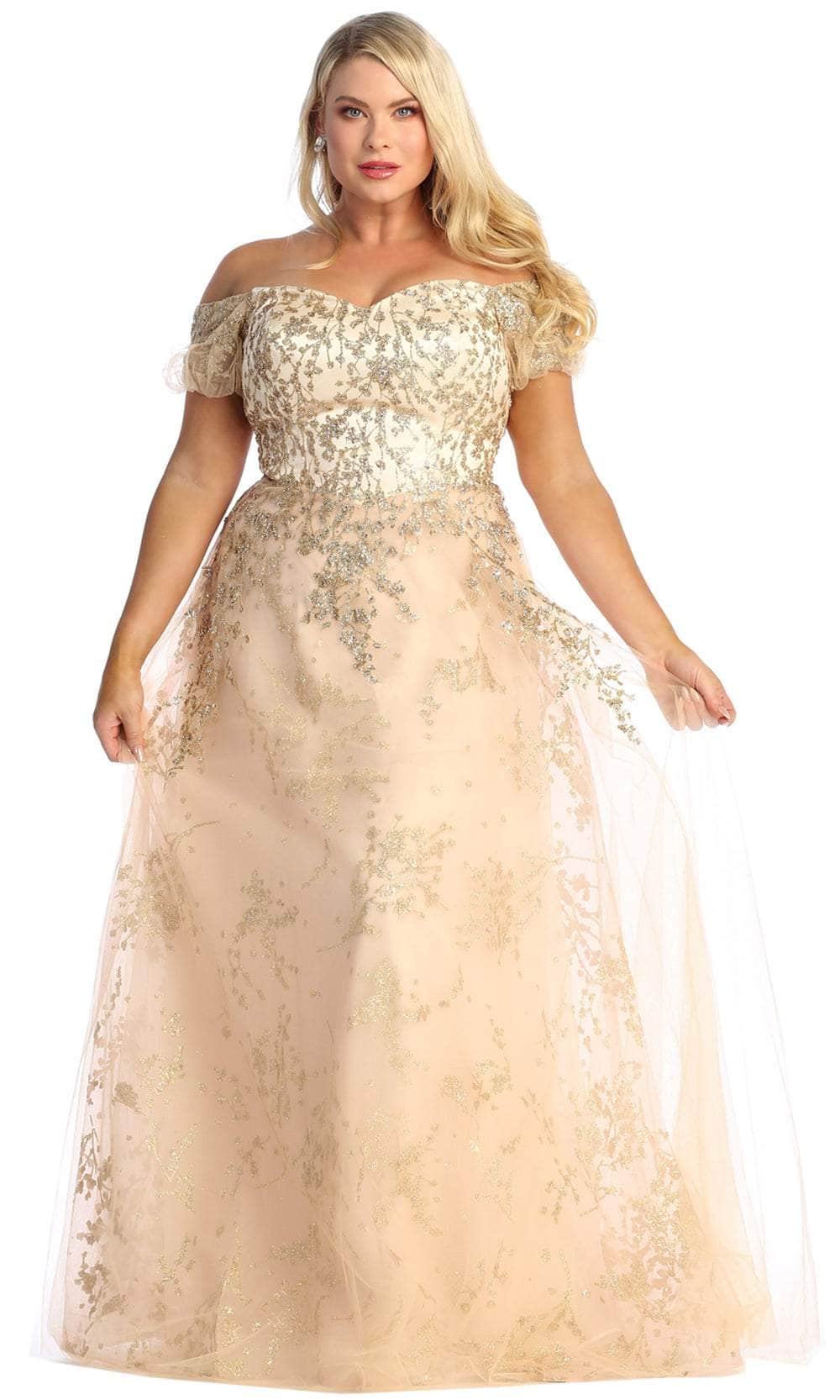 Off-the-Shoulder Floor-Length Tulle Prom A-Line May Queen 1867