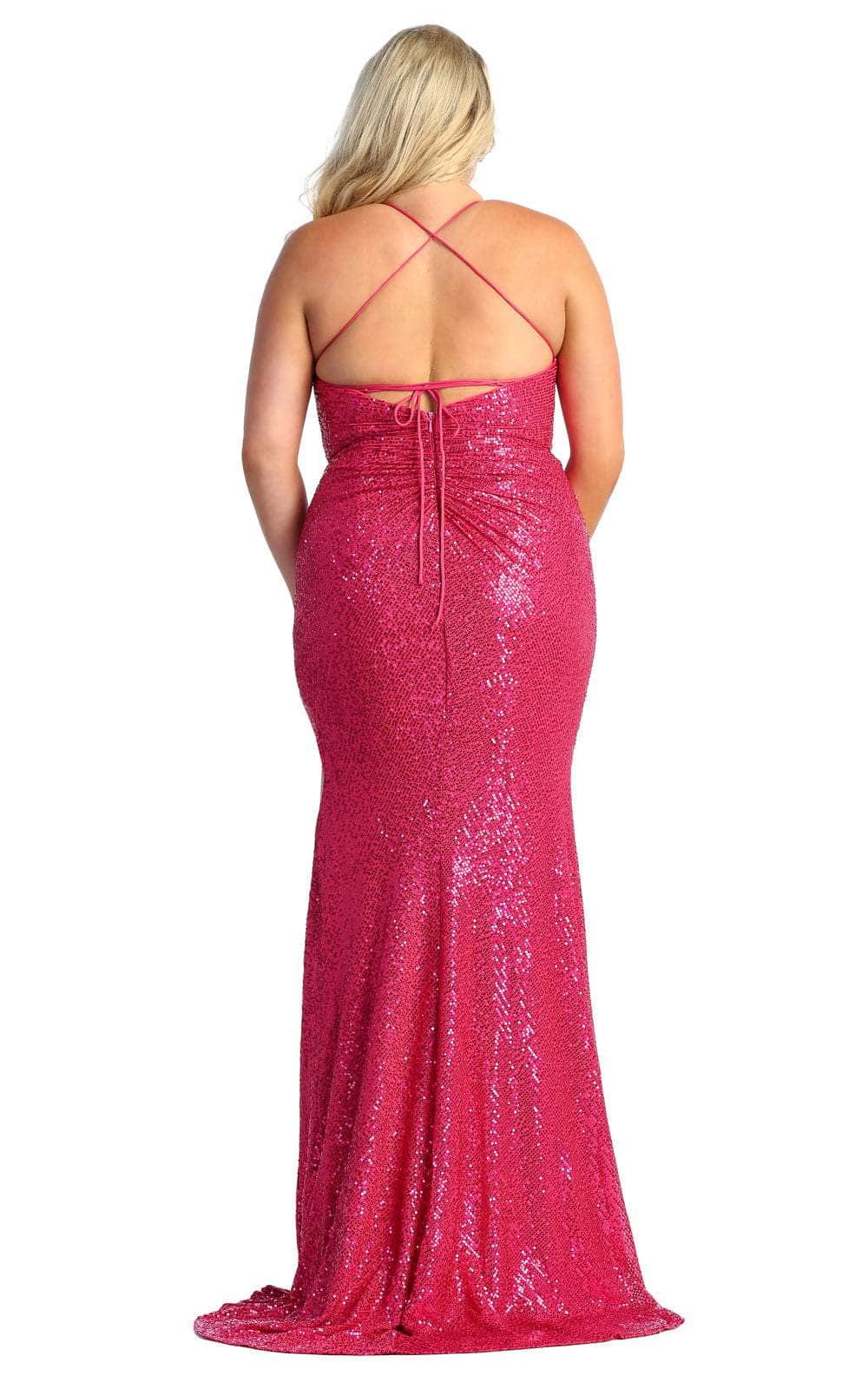 V-Neck Floor-Length Sequin Evening Mermaid May Queen 1900