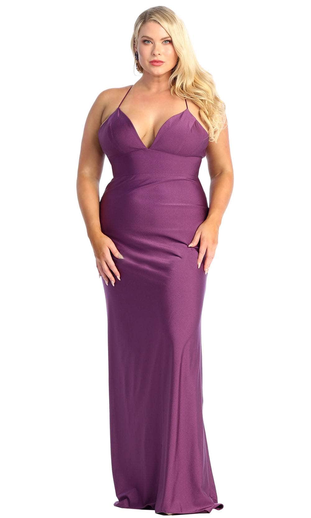 V-Neck Floor-Length Satin Formal Mermaid May Queen 1925