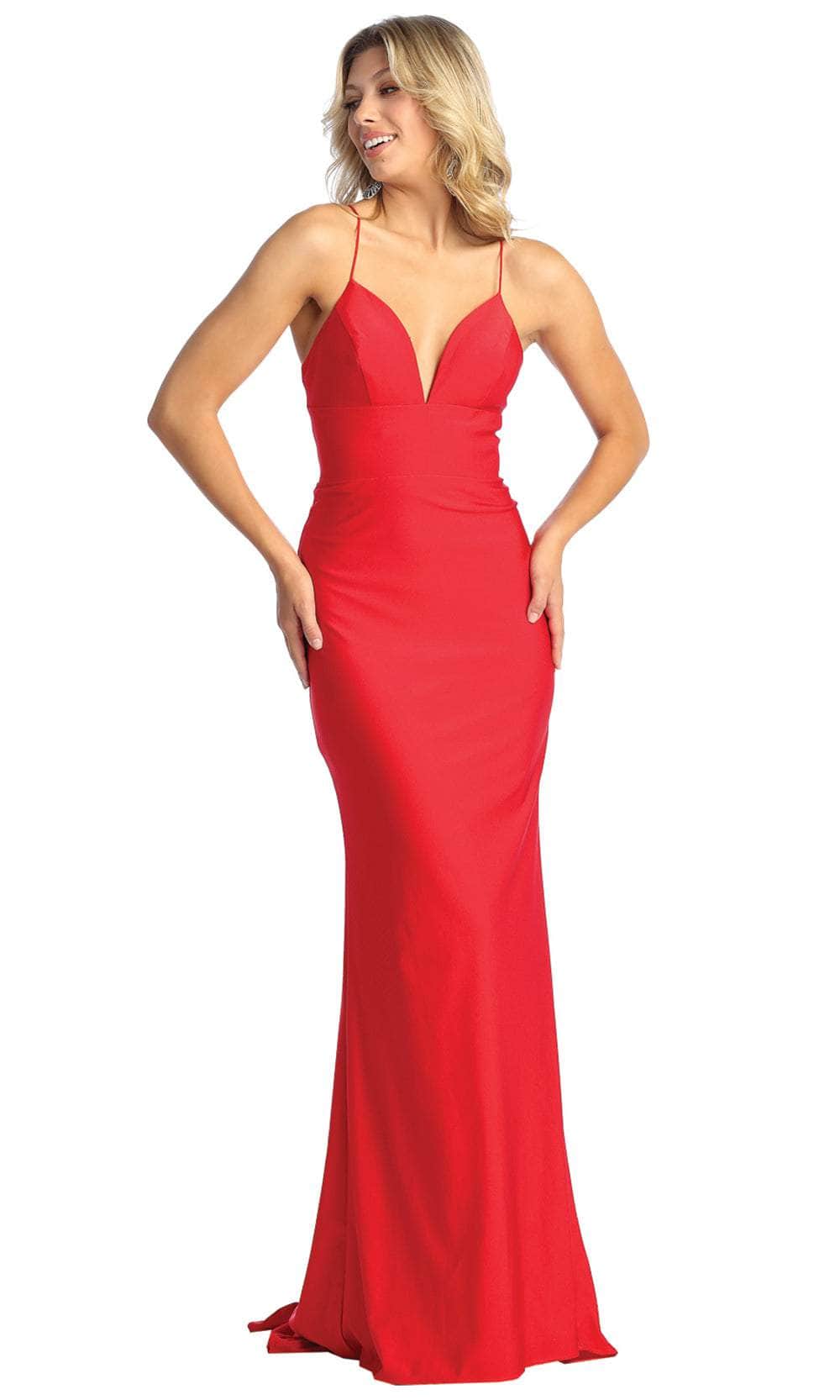 V-Neck Floor-Length Satin Formal Mermaid May Queen 1925
