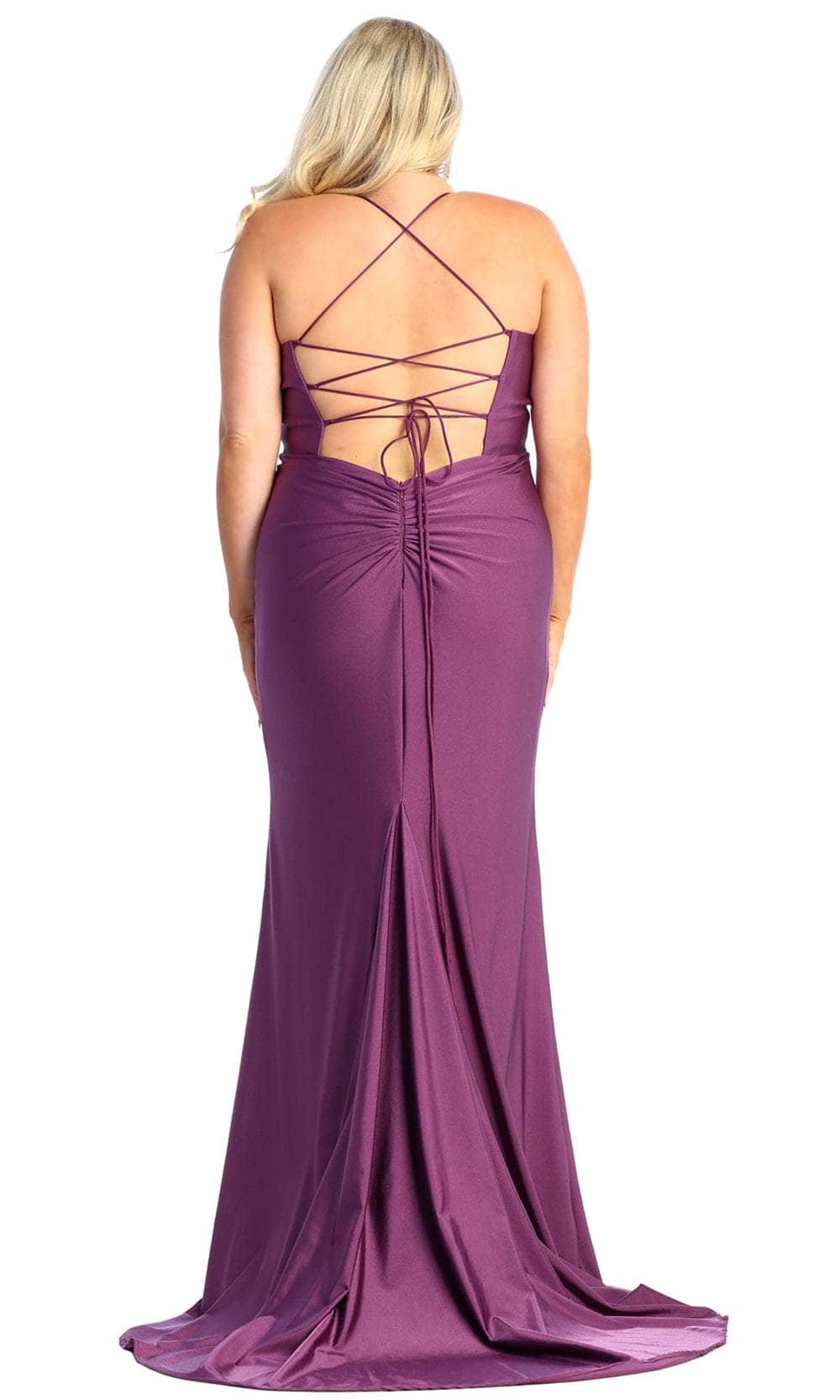 V-Neck Floor-Length Satin Formal Mermaid May Queen 1925