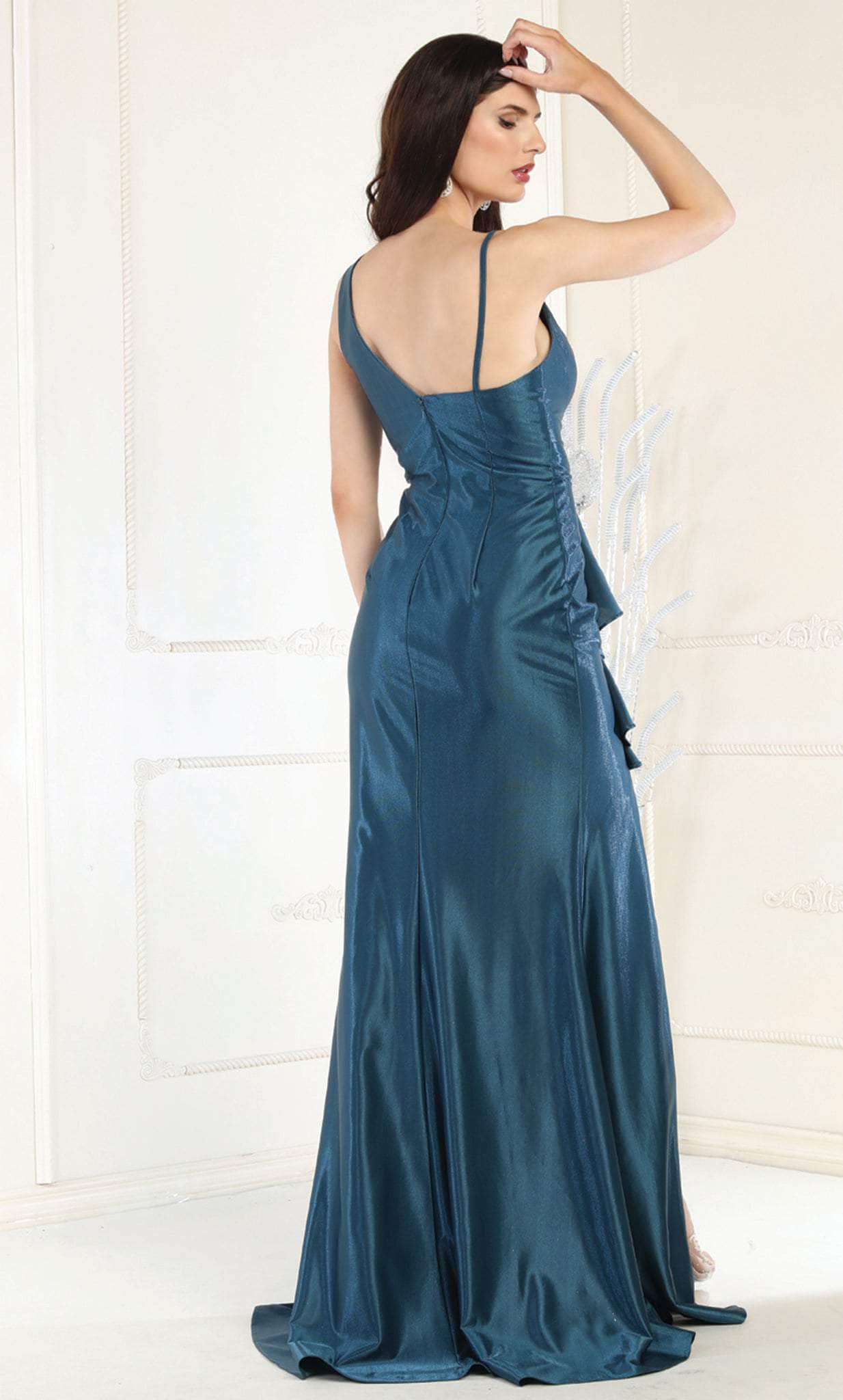 V-Neck Floor-Length Satin Evening Mermaid May Queen 1932